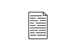 Document with Black Outline: A Simple Icon for Real Embroidery Projects