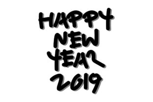 Happy New Year 2019 Text Vector Illustration